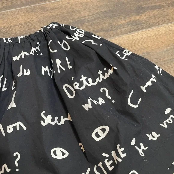 Beau Loves Girls Kids 4-5 Long A-Line Notebook Skirt Black Cotton Elastic Waist - Picture 6 of 6